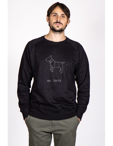 Origami Bull Terrier Men's Crew Neck Sweatshirt