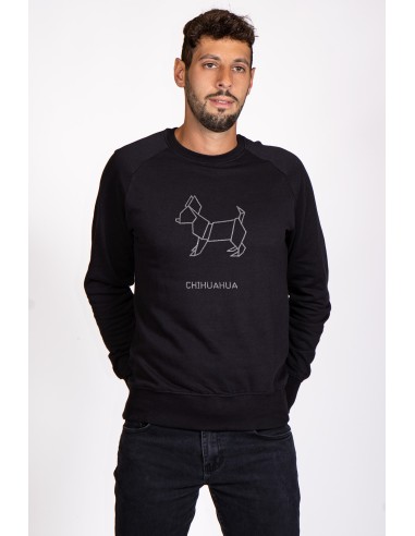 Origami Chihuahua Men's Round Neck Sweatshirt