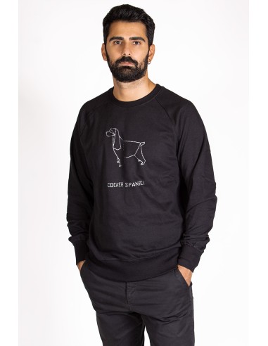 Origami Cocker Spaniel Crew Neck Sweatshirt for Men