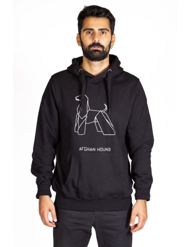 Origami Afghan Hound Men's Hoodie