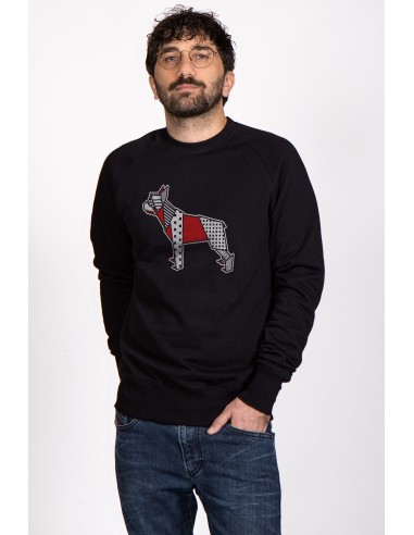 Pop Origami Boston Terrier Crew Neck Sweatshirt for Men