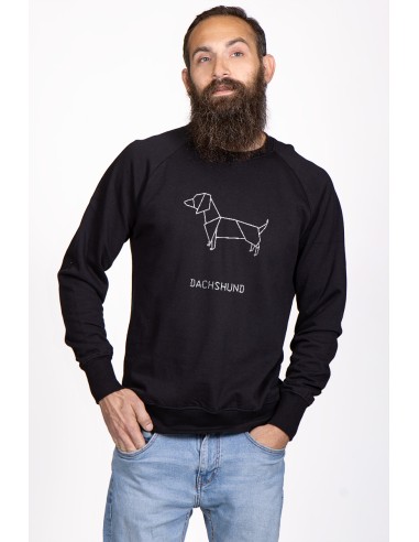 Origami Dachsund Men's Crew Neck Sweatshirt