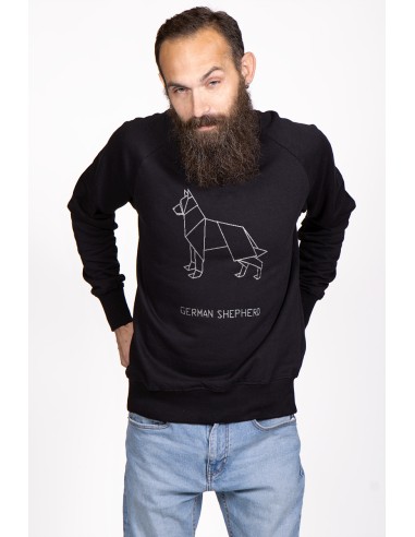 Origami German Shepherd Men's Crew Neck Sweatshirt