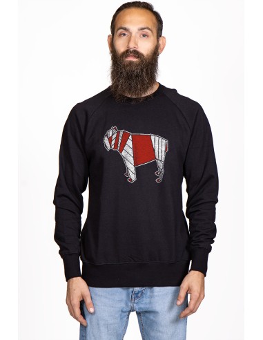 Pop Origami Bulldog Crew Neck Sweatshirt for Men