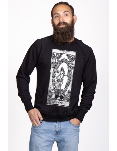 Tarot De Marseille Le Monde XXI Men's Round Neck Sweatshirt