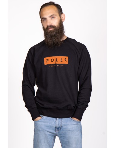 Polla Men's Crew Neck Sweatshirt Orange Print