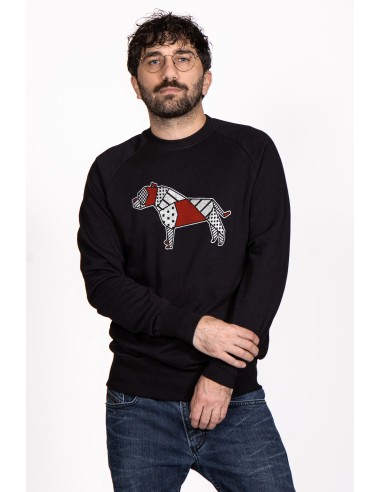 Pop Origami Pitbull Men's Round Neck Sweatshirt