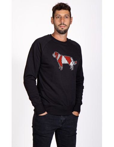 Pop Origami Saint Bernard Men's Round Neck Sweatshirt