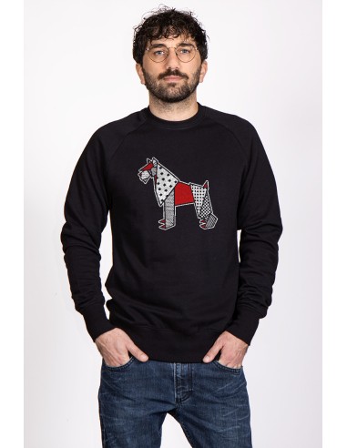 Pop Origami Schnauzer Men's Round Neck Sweatshirt