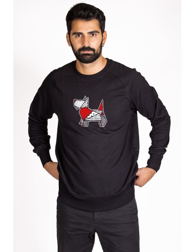 Pop Origami Scottish Terrier Men's Round Neck Sweatshirt