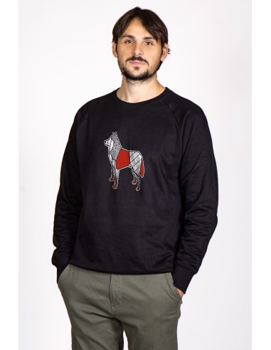 Pop Origami Siberian Husky Men's Round Neck Sweatshirt