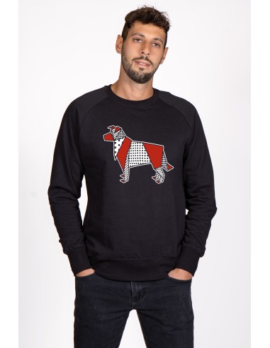 Pop Origami Border Collie Men's Round Neck Sweatshirt