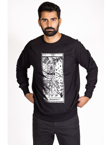 Men's Round Neck Sweatshirt Tarot De Marseille La Maison Dieu XVI