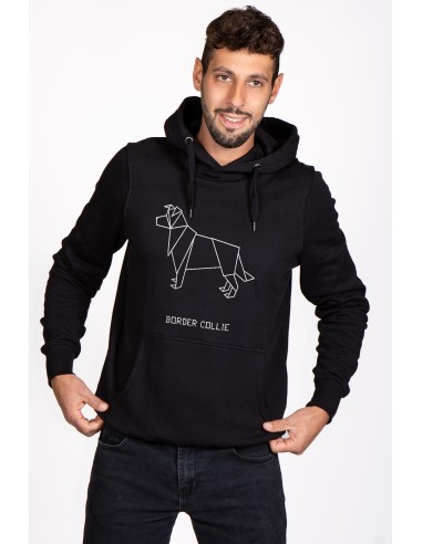 Origami Border Collie Men's Hoodie