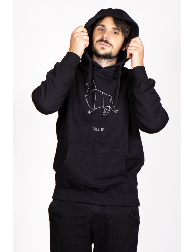 Origami Collie Men's Hoodie