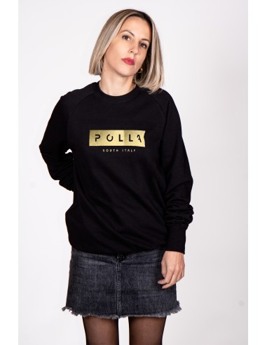 Polla Woman Round Neck Sweatshirt Gold Print