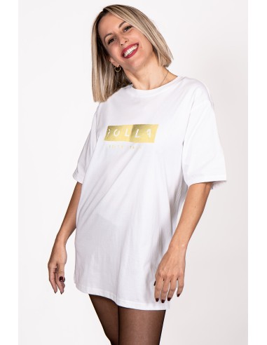 Polla Women's Oversized T-shirt Gold Print