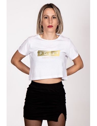 T-shirt Cropped Donna Polla Stampa Oro