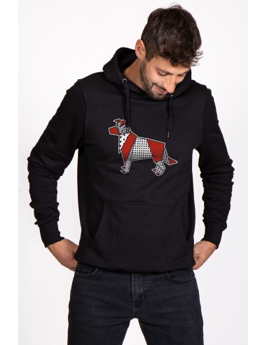 Pop Origami Border Collie Men's Hoodie